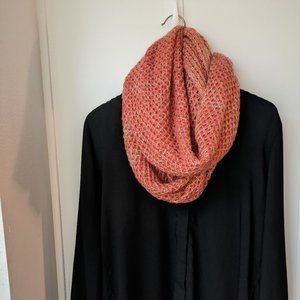 Orange chunky infinity scarf